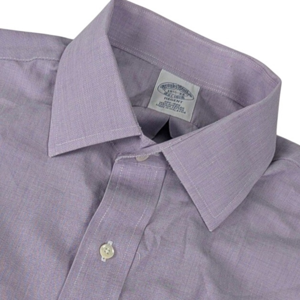 Brooks Brothers Regent Dress Shirt Mens 15.5 33 Purple Supima Cotton French Cuff